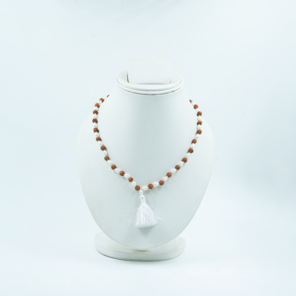 Rudraksh + pearl mala